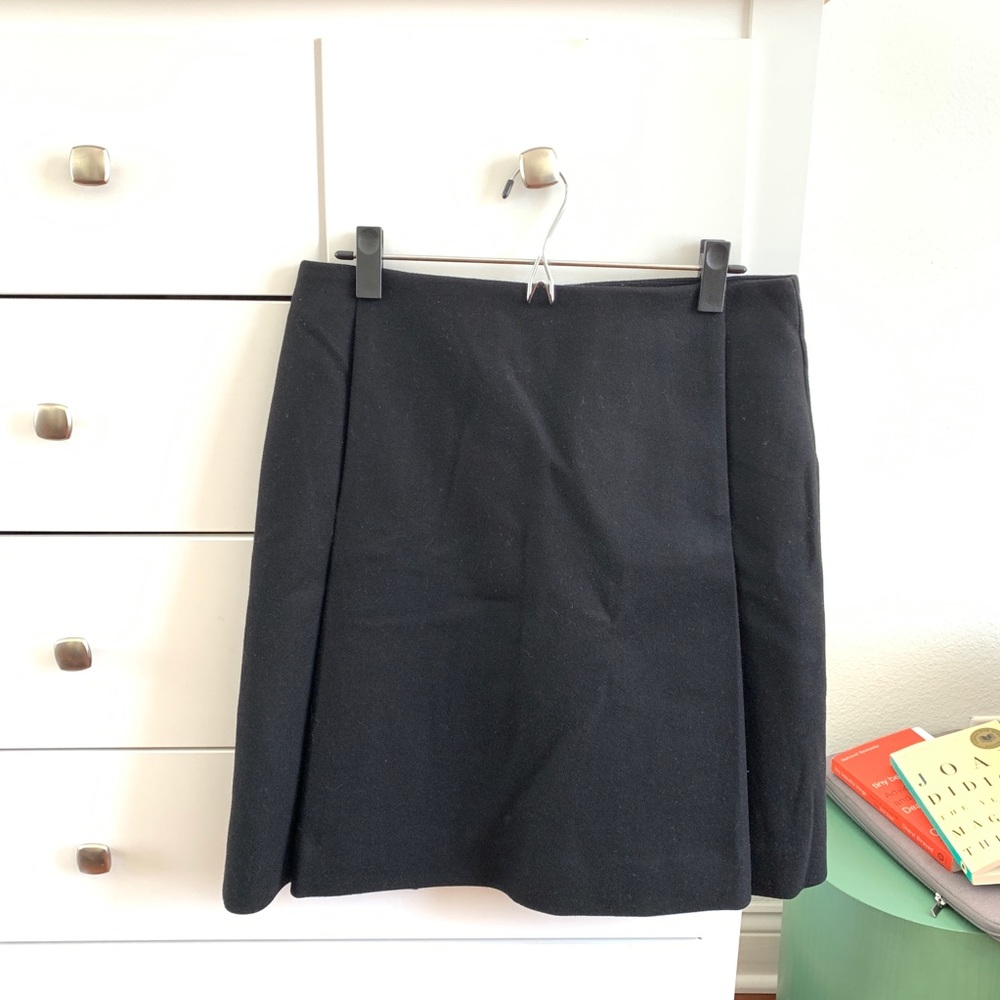 COS Knee Length Black Wool Skirt